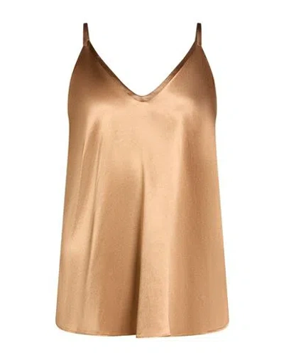 Emme By Marella Woman Top Camel Size 12 Viscose, Elastane In Brown