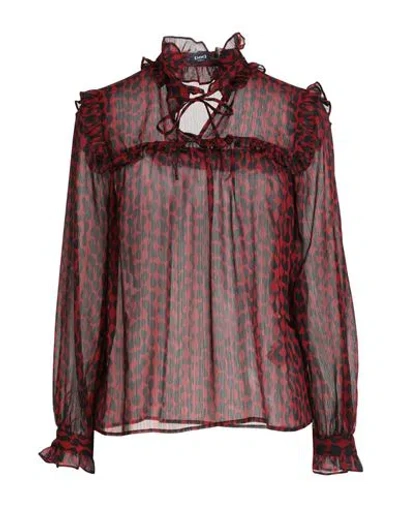 Emme By Marella Woman Top Red Size 8 Polyester In Animal Print