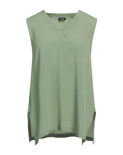 Emme By Marella Woman Top Sage Green Size 12 Acetate, Silk