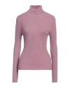 Emme By Marella Woman Turtleneck Mauve Size L Viscose, Polyester, Polyamide