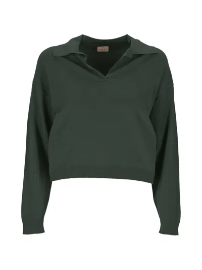 Emme Collared Knit Sweater In Gray