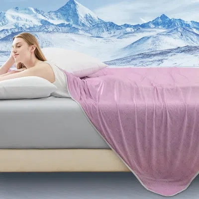 Emme Cooling Blanket (90"x90"), Q-max 0.5 Cooling Blankets For Hot Sleepers, Ice Summer Blanket For Night In Purple