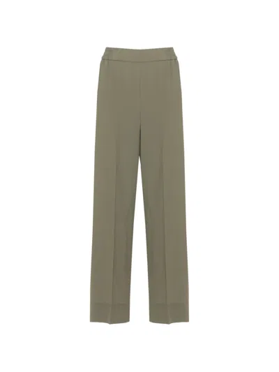 Emme Emmangolo Elasticated-waist Wide-leg Trousers In Green