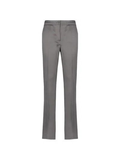 Emme Emmareo Satin-finish Tailored Trousers In Gray