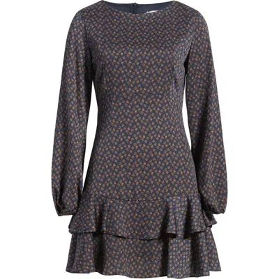 Emme Emmcambra Balloon Sleeve Tiered Dress In Blue