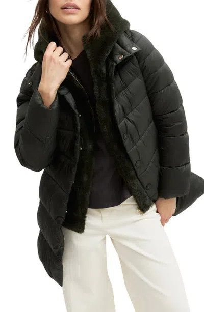 Emme Emmchenzia Faux Fur Trim Water Repellent Puffer Jacket In Black