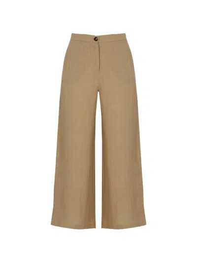 Emme Emmclava Wide-leg Trousers In Brown