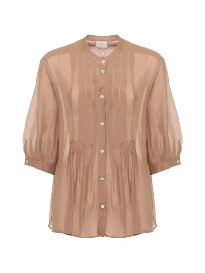 Emme Emmgiga Pleated Puff-sleeve Shirt In Multi