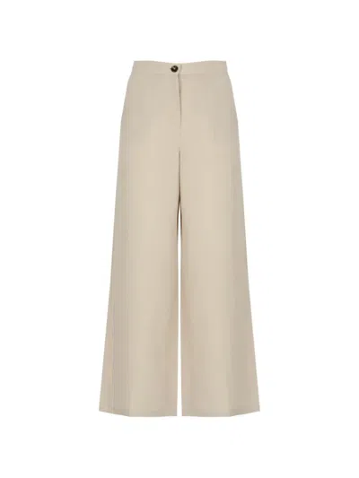 Emme Emmpera High-waisted Wide-leg Trousers In Transparent