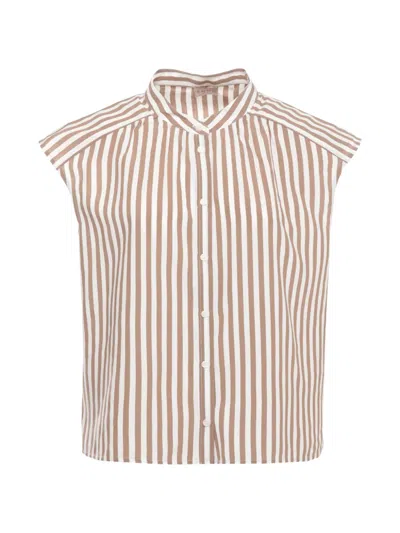 Emme Emmsaio Striped Sleeveless Shirt In Transparent