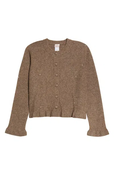 Emme Emmstrano Sequin Flecked Cardigan In Brown