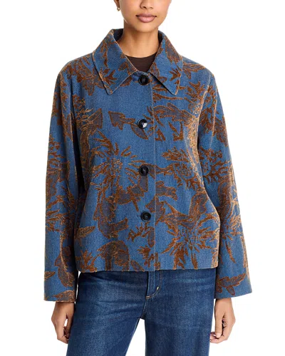 Emme Faded Jacquard Denim Jacket In Blue
