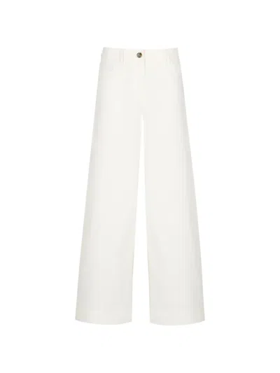 Emme Gabardine Wide-leg Trousers In White