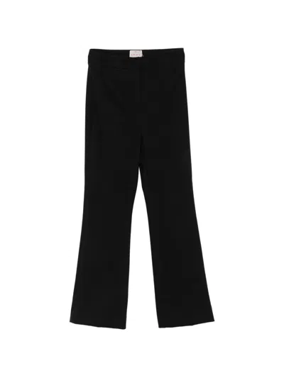 Emme High-waisted Flared Trousers In Black