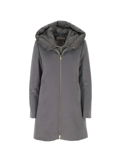 Emme Hooded Zip-up Coat In Gray