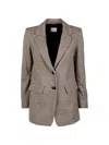Emme Houndstooth-pattern Blazer In Blue