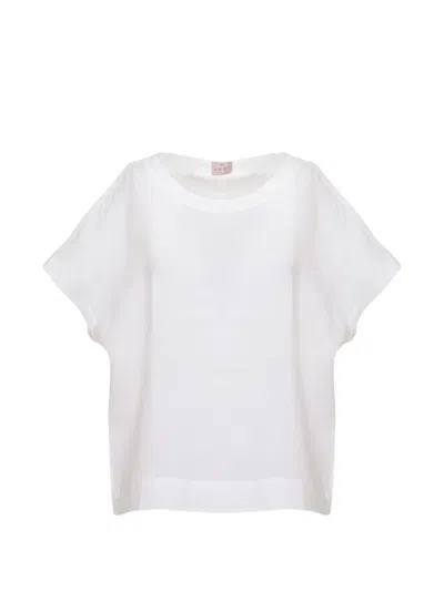 Emme Linen Short-sleeved Blouse In Animal Print