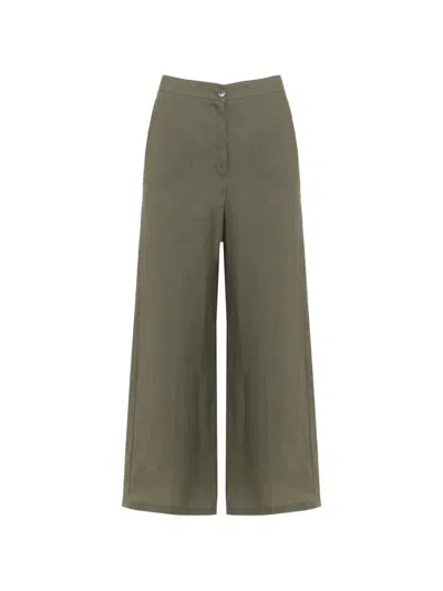Emme Linen Trousers In Green