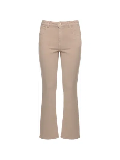 Emme Logo-patch Five-pocket Trousers In Neutral