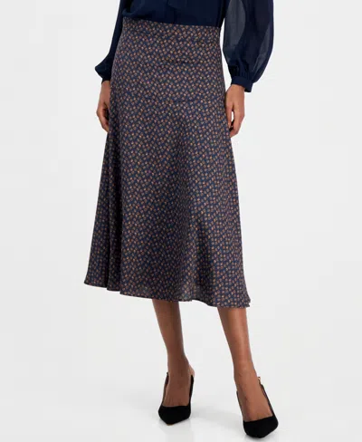 Emme Marella Women's A-line Midi High-waisted Skirt In Blue