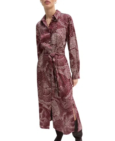 Emme Marella Women's Emmalarico Printed Twill Shirt-dress In Bordeaux