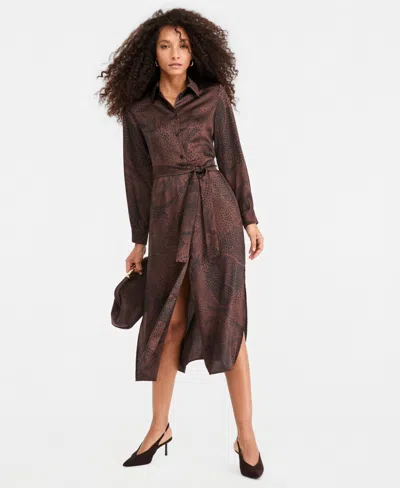 Emme Marella Women's Emmalarico Printed Twill Shirt-dress In Brown