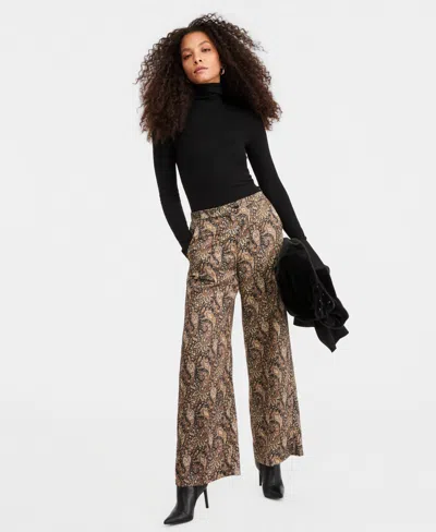 Emme Marella Women's Emmbuona Satin Print Wide-leg Trousers In Black Floral