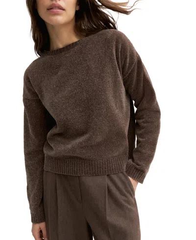 Emme Marella Women's Emmmaestro Loose-fit Long-sleeve Lurex Chenille Sweater In Brown
