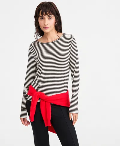 Emme Marella Women's Emmmora Striped Three-quarter-sleeve T-shirt In Multi