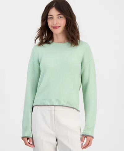 Emme Marella Women's Emmtenente Lurex-embellished Wool-blend Loose-fit Crewneck Sweater In Green