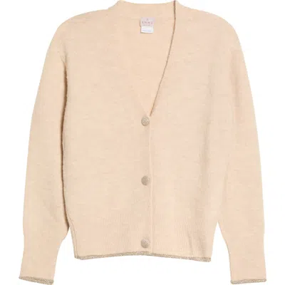 Emme Metallic Trim Button-up Cardigan In Neutral