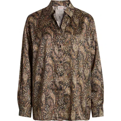 Emme Paisley Long Sleeve Shirt In Black