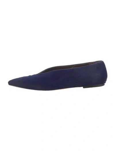 Pre-owned Emme Parsons Calf Hair Flats In Blue