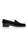 Emme Parsons Danielle Leather Easy Loafers In Black Embossed Cr