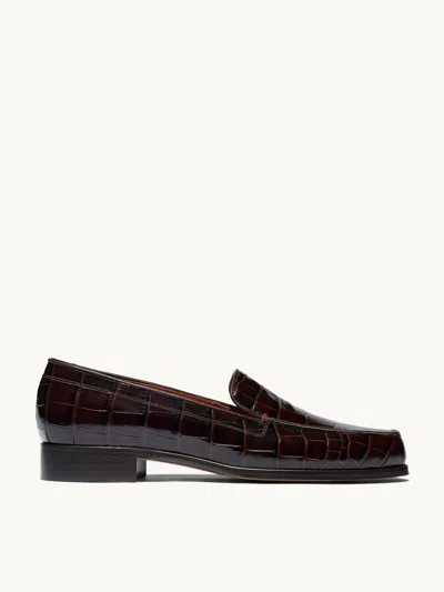 Emme Parsons Danielle Loafers Espresso Embossed Croc It36 In Animal Print