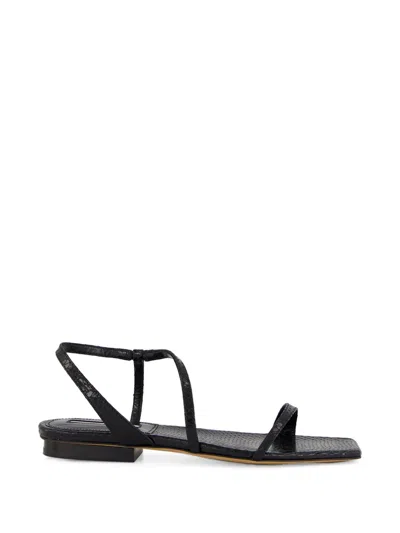 Emme Parsons Delice Snake-embossed Sandals In Black