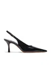 Emme Parsons Elana Eelskin-effect Leather Slingback Pumps In Black