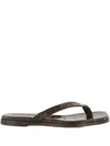 Emme Parsons Embossed-croc Flat Sandals In Brown