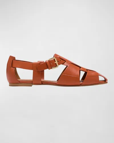 Emme Parsons Ernest Woven Leather Sandals In Luggage