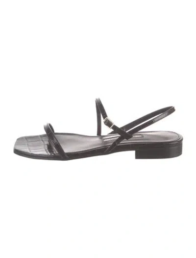 Pre-owned Emme Parsons Leather Animal Print Sandals W/ Tags In Grey