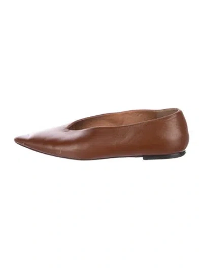 Pre-owned Emme Parsons Leather Ballet Flats In Brown
