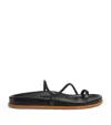 Emme Parsons Bari Leather Toe Ring Sandals In Black