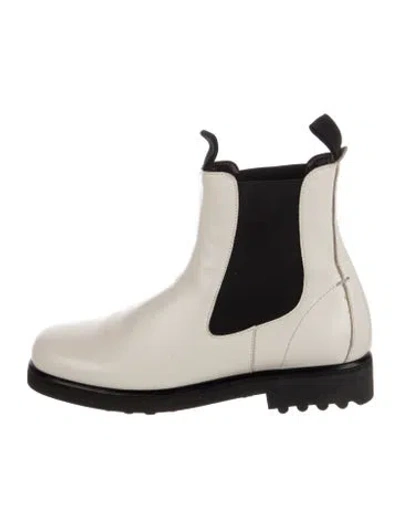 Pre-owned Emme Parsons Leather Chelsea Boots In Black/white