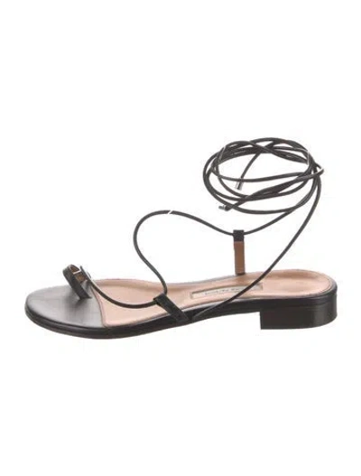 Pre-owned Emme Parsons Leather Flats In Black