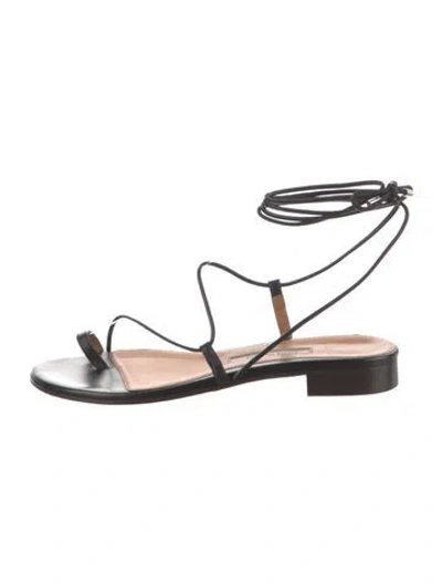 Pre-owned Emme Parsons Leather Flats In Black