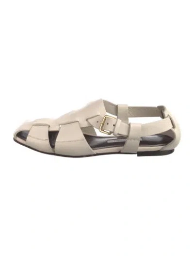 Pre-owned Emme Parsons Leather Flats In Neutrals