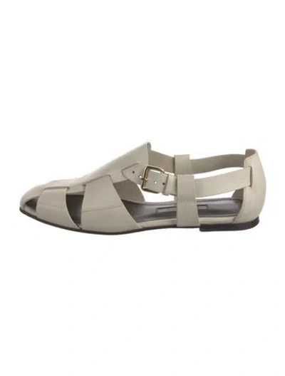 Pre-owned Emme Parsons Leather Flats In Neutrals