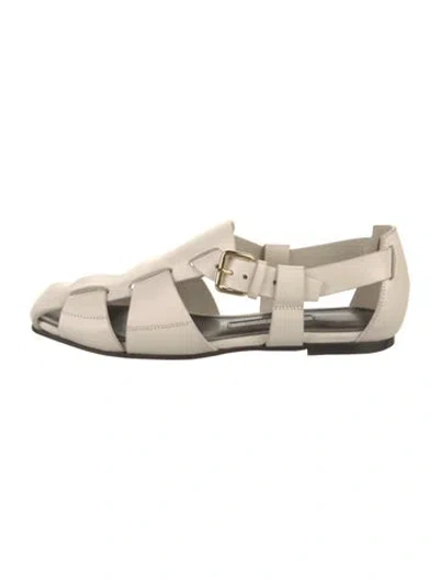 Pre-owned Emme Parsons Leather Flats In Neutrals