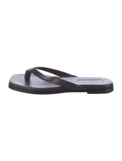 Pre-owned Emme Parsons Leather Flip Flops In Black