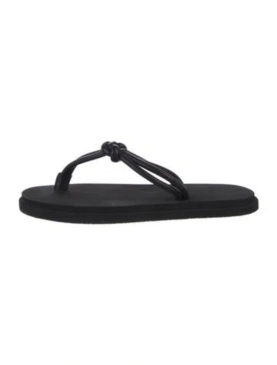 Pre-owned Emme Parsons Leather Flip Flops In Black